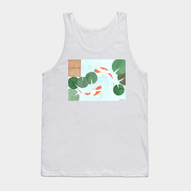 The Koi Pond Tank Top by jamesknightsart